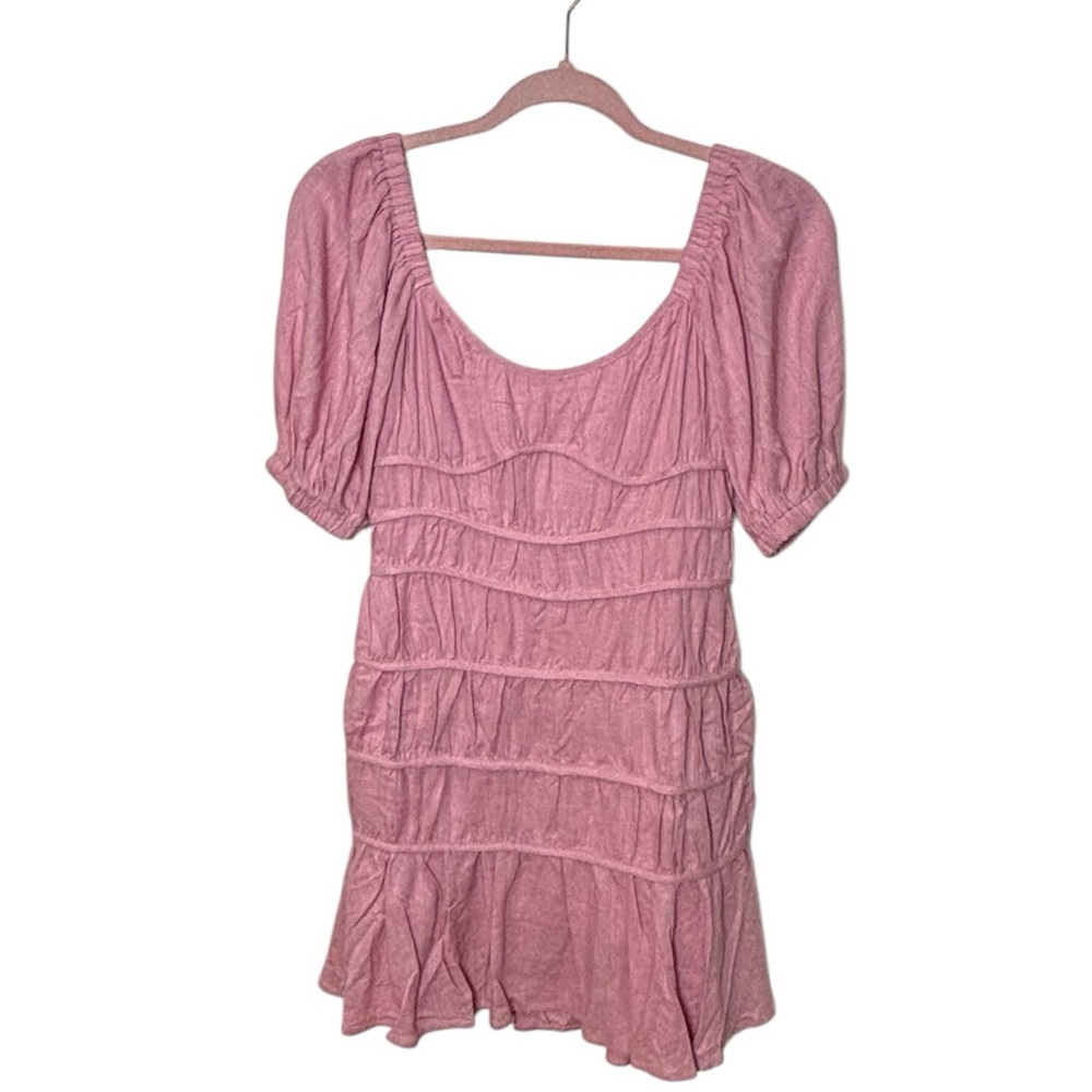 NWT LUCCA RAE PUFF SLEEVE TIERED DRESS-MAUVE XS - Picture 5 of 10